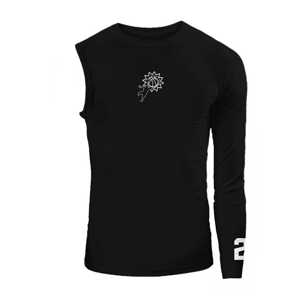 Big Logo White Number One Sleeve Shirt Black