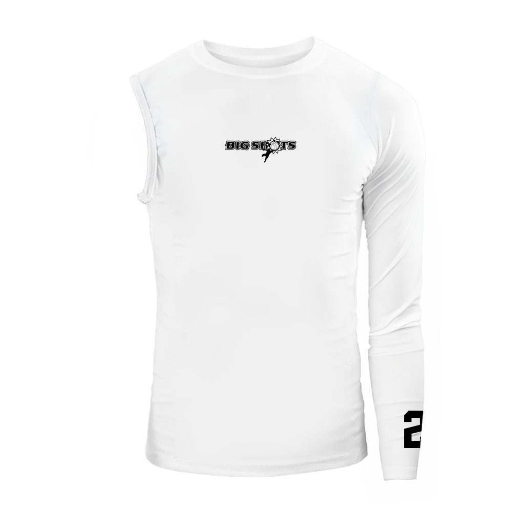 Black Logo Number One Sleeve Shirt White