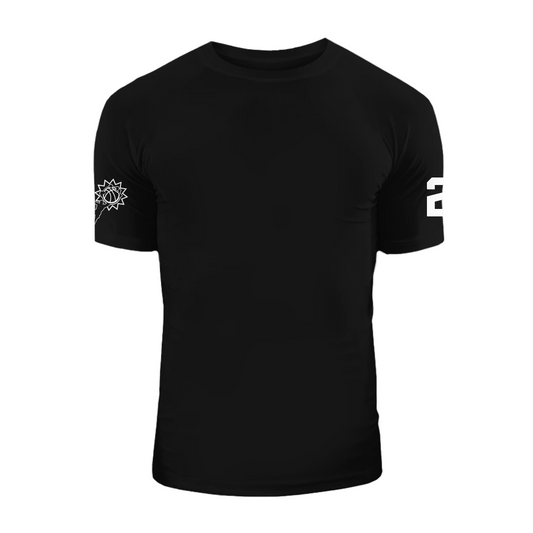 Big Logo White Number Compression Shirt Black