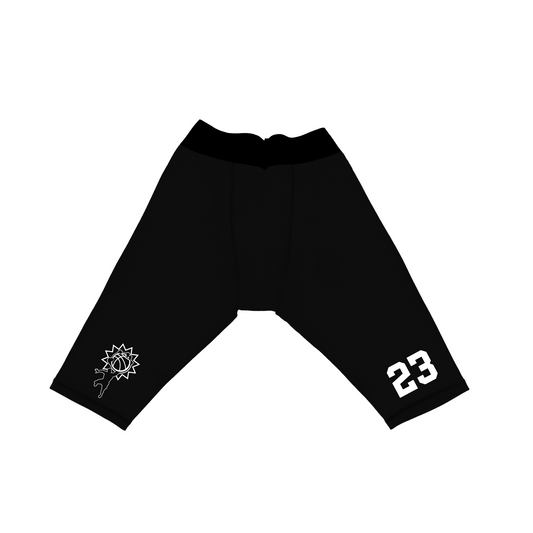 Big Shots Big Logo White  Number Compression Shorts Black