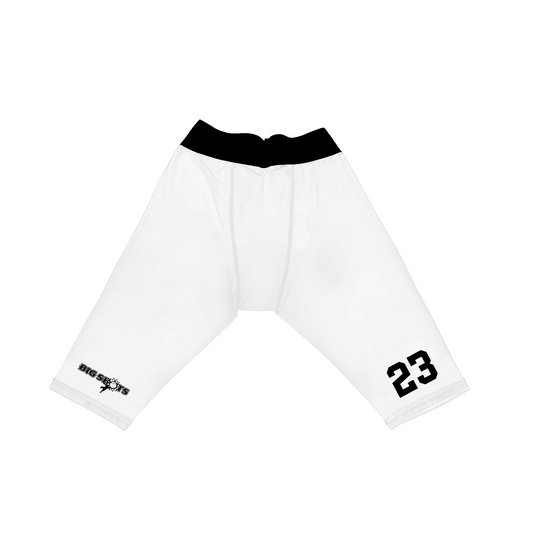 Big Shots Logo Black Number Compression Shorts White