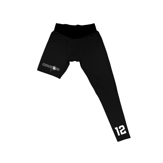 White Logo Number One Leg Black